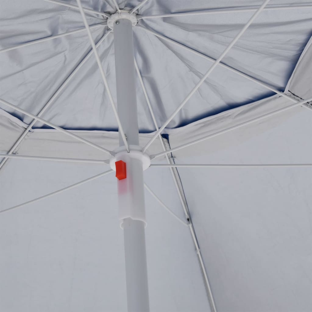 Parasol de plage avec parois latérales Bleu 215 cm