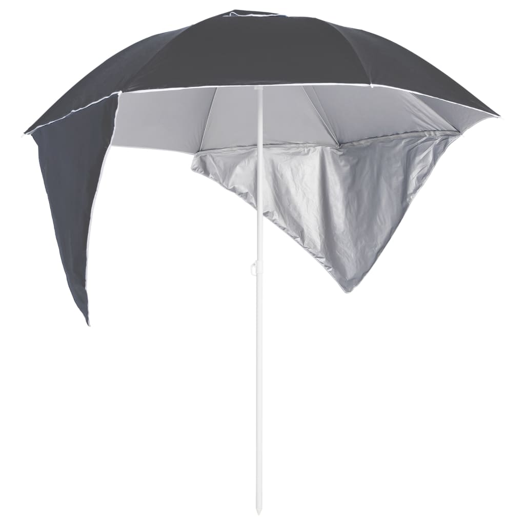 Parasol de plage avec parois latérales Anthracite 215 cm