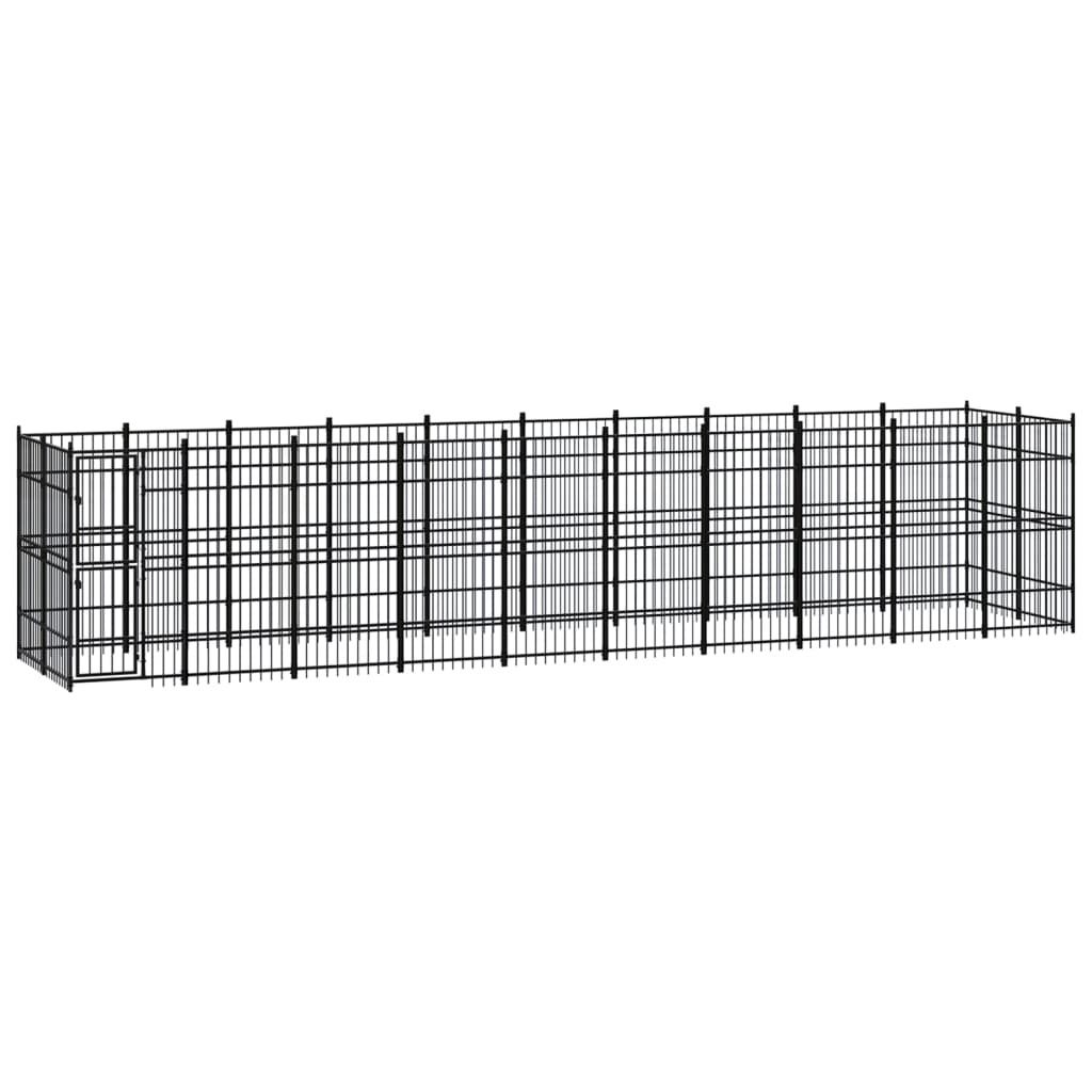 Chenil d'extérieur pour chiens Acier 18,43 m²