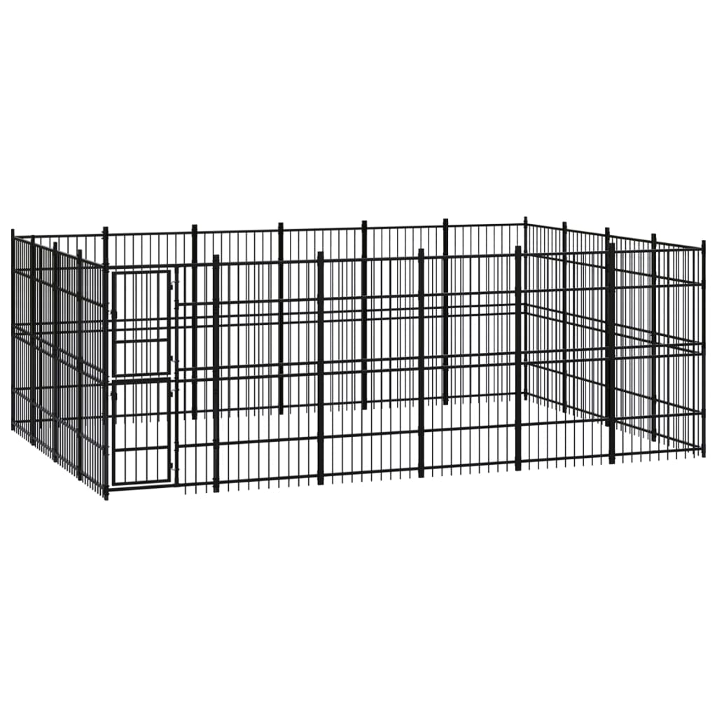 Chenil d'extérieur pour chiens Acier 22,12 m²