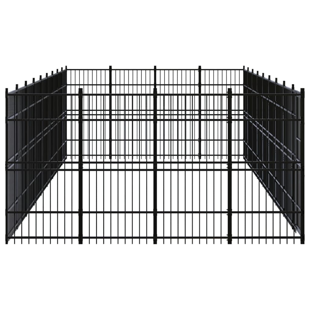 Chenil d'extérieur pour chiens Acier 33,18 m²