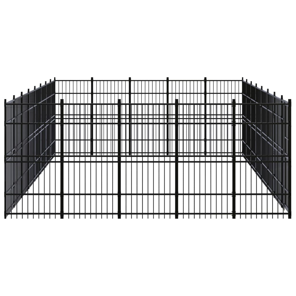 Chenil d'extérieur pour chiens Acier 36,86 m²