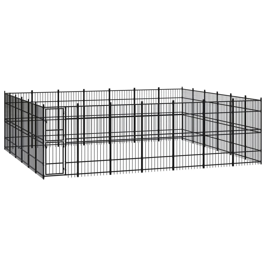 Chenil d'extérieur pour chiens Acier 38,71 m²