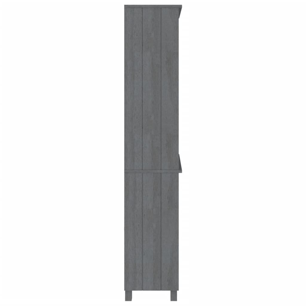 Buffet Bois massif de pin Gris foncé