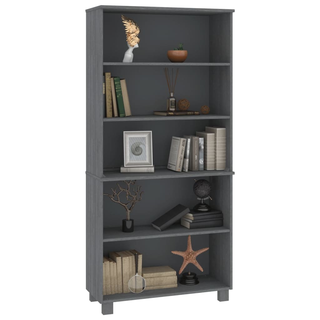 Buffet Bois massif de pin Gris foncé