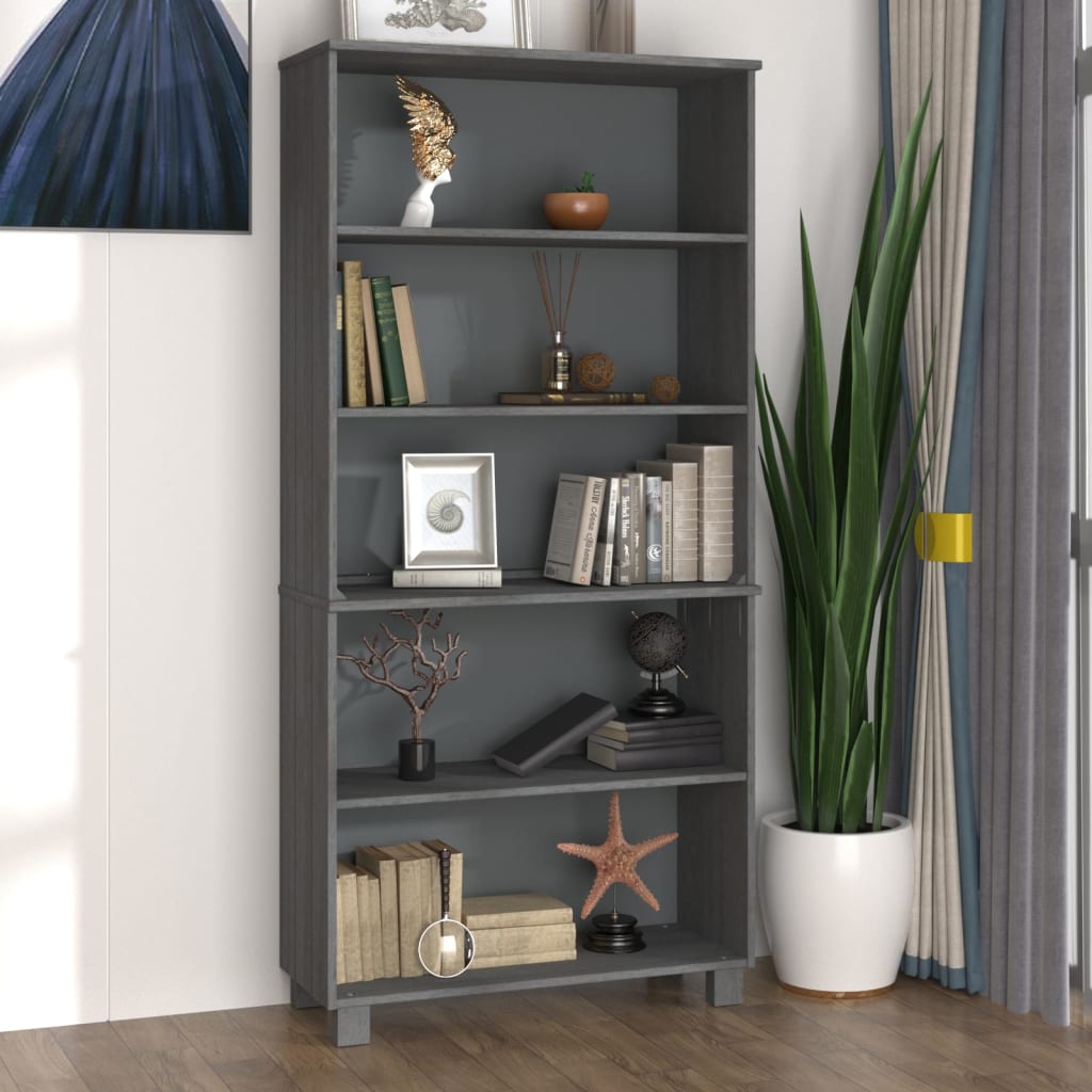 Buffet Bois massif de pin Gris foncé