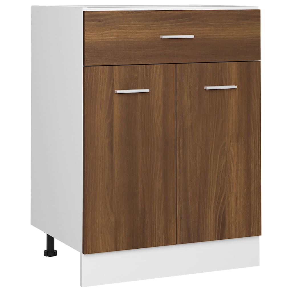 Armoire de plancher à tiroir Chêne marron 60x46x81,5 cm Bois