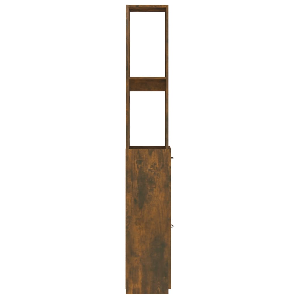 Armoire de bain Chêne fumé 25x25x170 cm Bois d'ingénierie