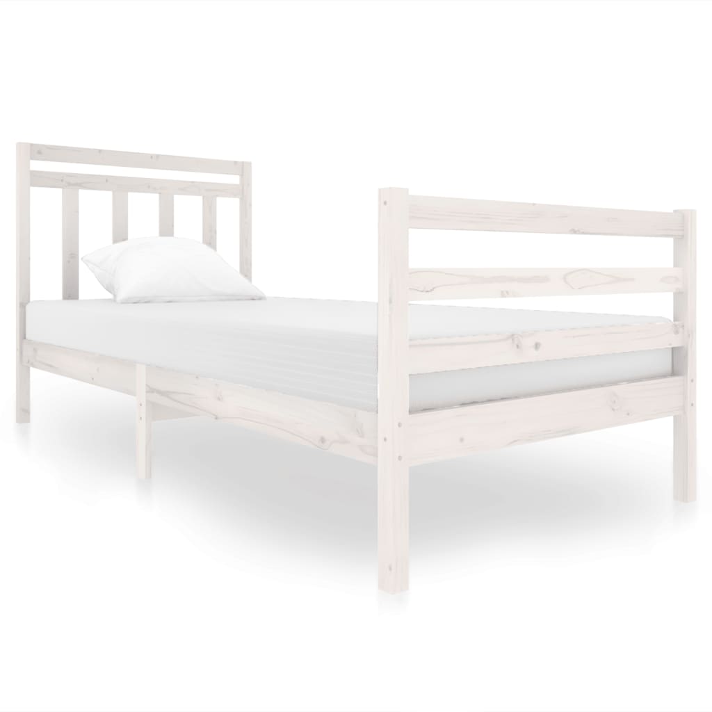 Cadre de lit Blanc Bois massif 90x200 cm