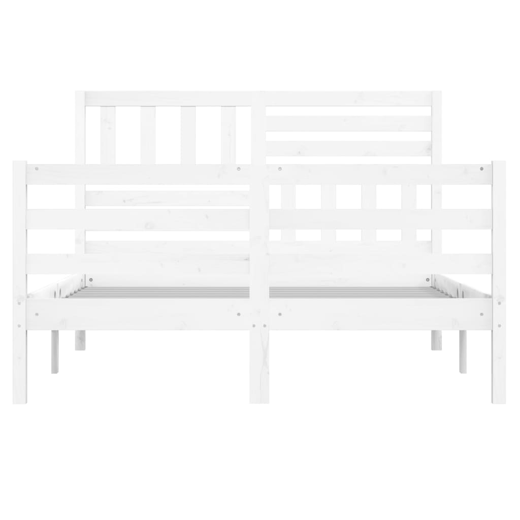 Cadre de lit Blanc Bois massif 140x200 cm