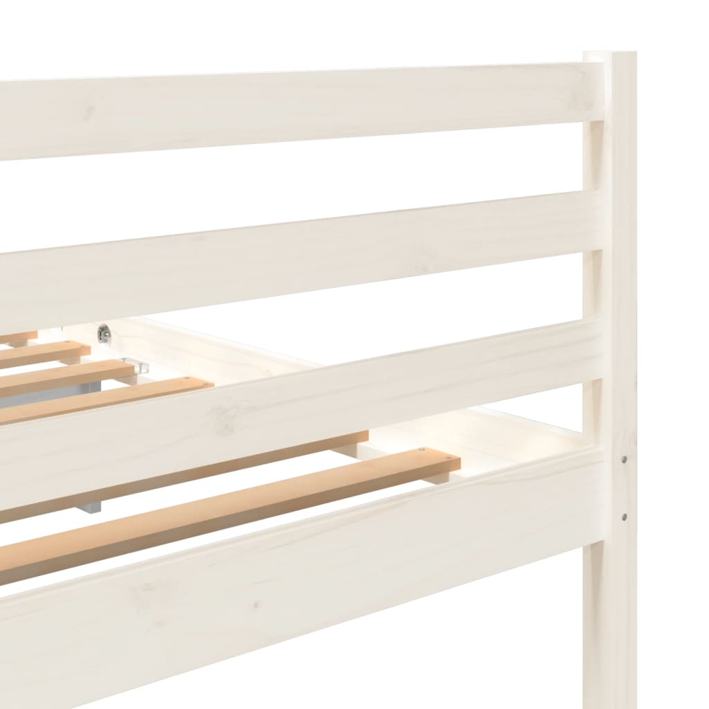 Cadre de lit Blanc Bois massif 140x200 cm