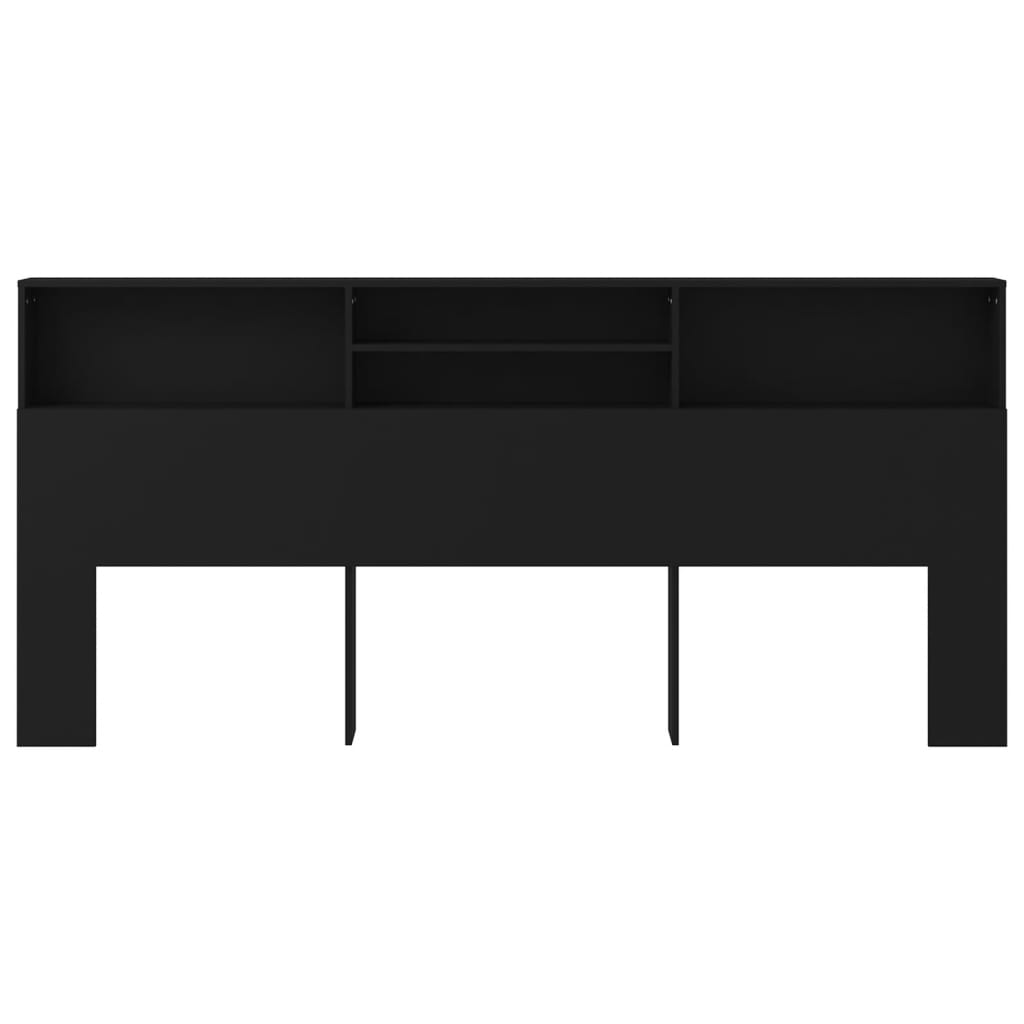 Armoire de tête de lit Noir 220x19x103,5 cm