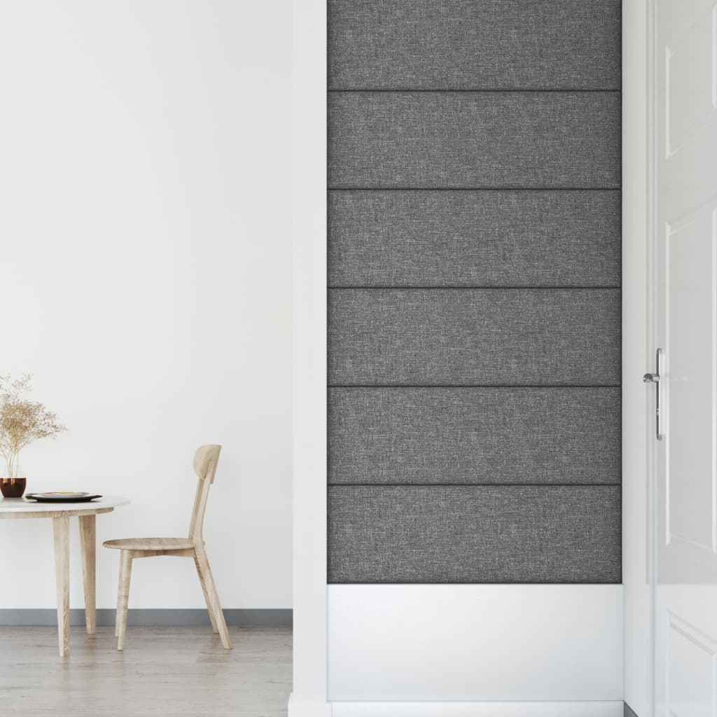Panneaux muraux 12 pcs Gris clair 90x30 cm Tissu 3,24 m²
