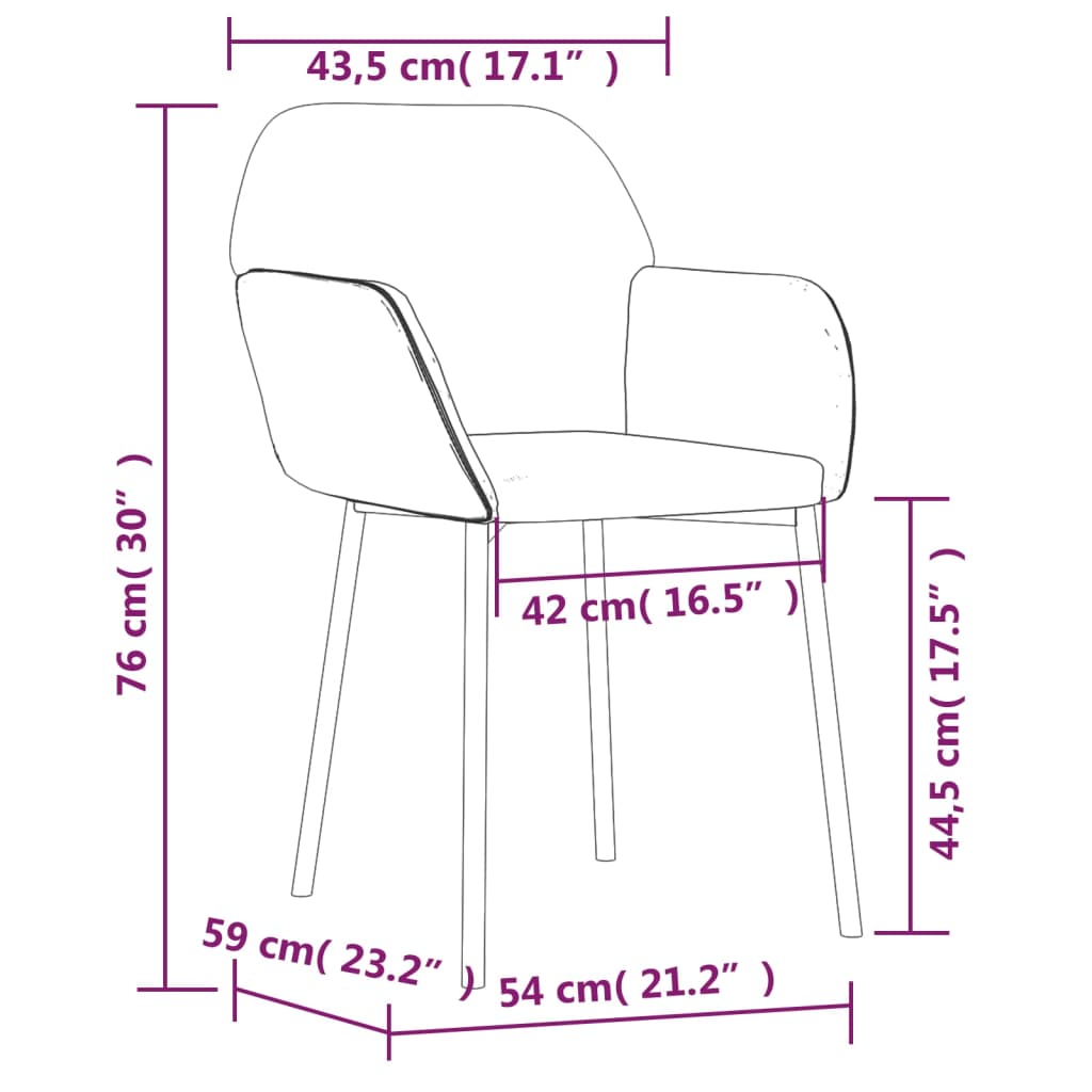 Chaises de salle à manger 2 pcs Rose Velours