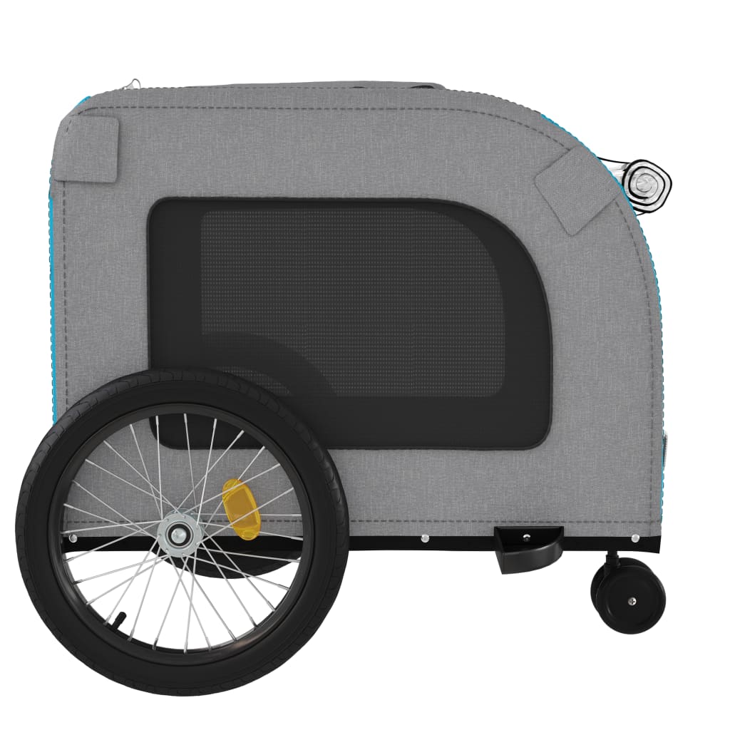 Remorque de vélo pour animaux de compagnie bleu et gris