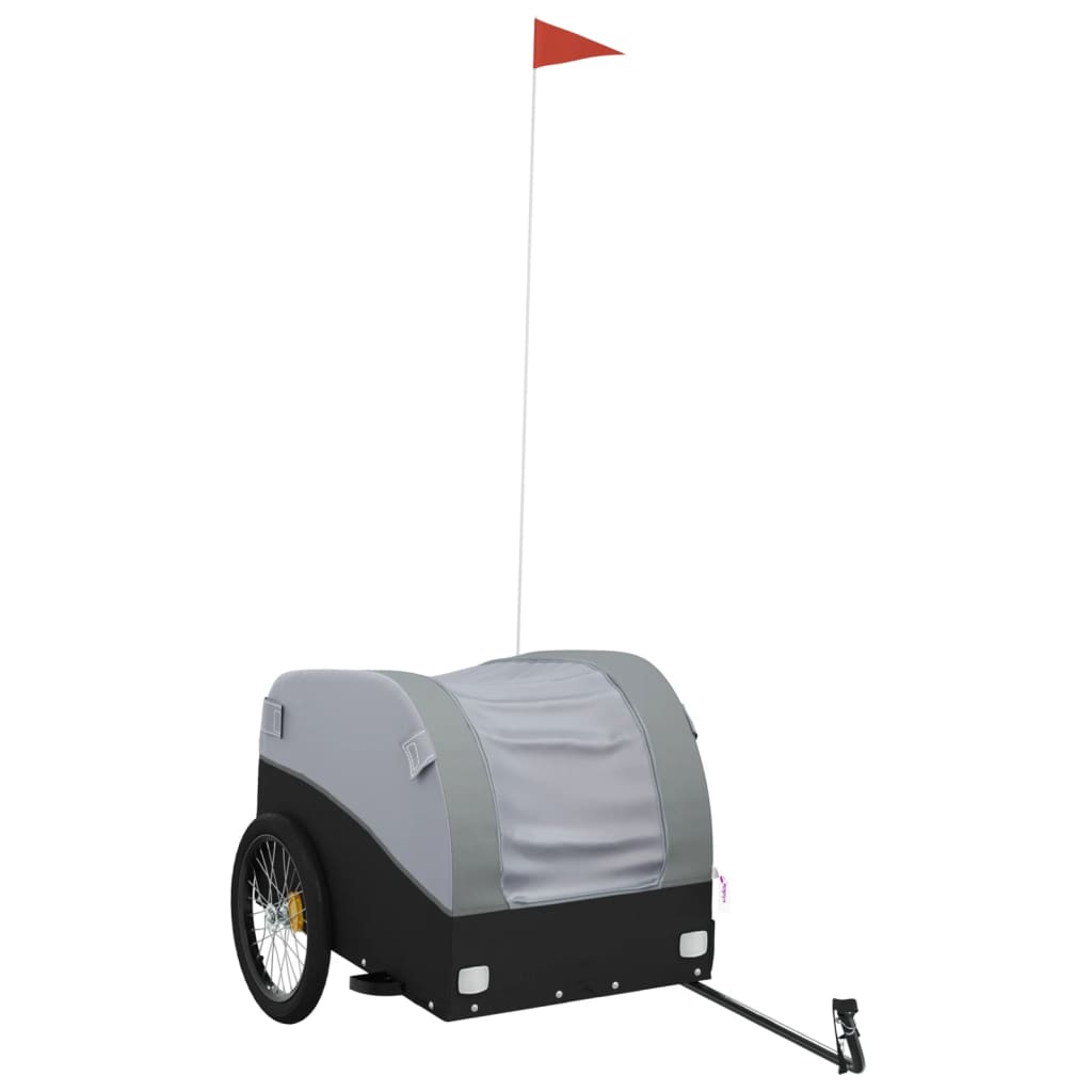 Remorque pour vélo noir et gris 45 kg fer