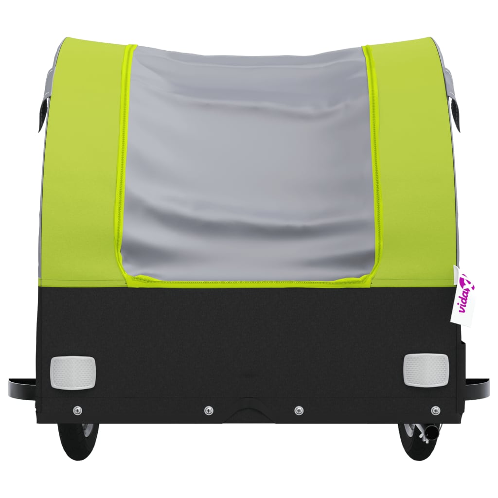 Remorque pour vélo noir et vert 45 kg fer