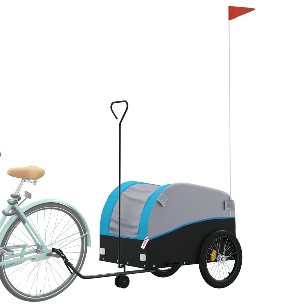 Remorque de vélo noir et bleu 45 kg fer