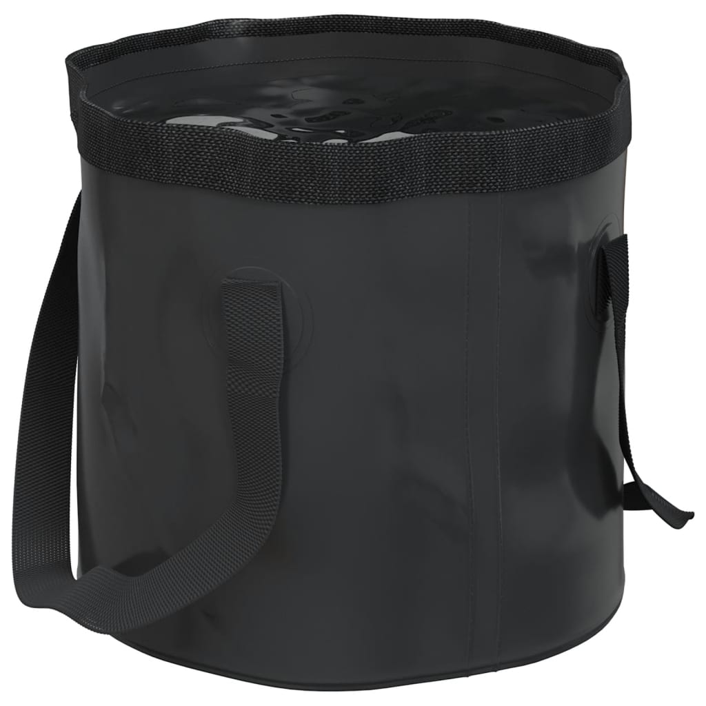 Seaux pliables 2 pcs noir 20 L PVC