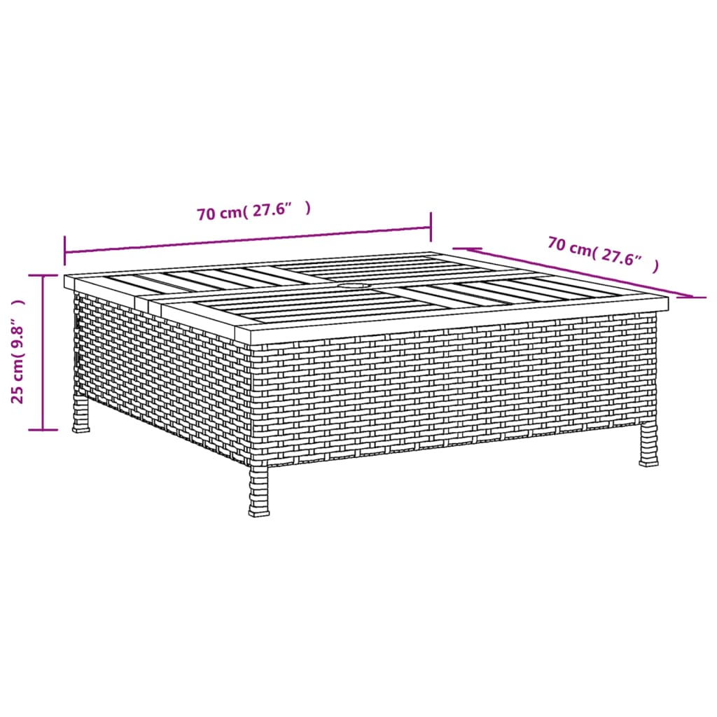 Couvercle de base de parasol gris 70x70x25 cm