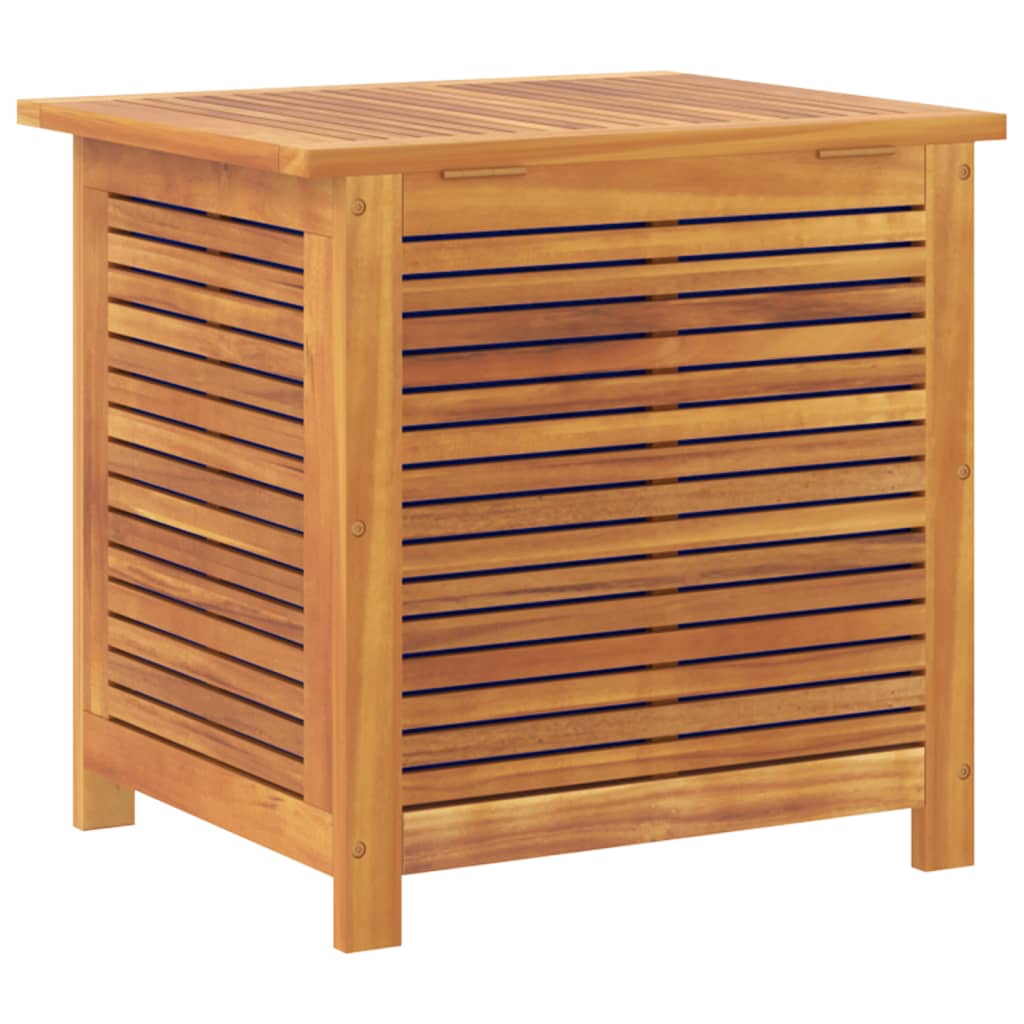 Boîte de rangement de jardin persiennes 60x50x56cm bois acacia