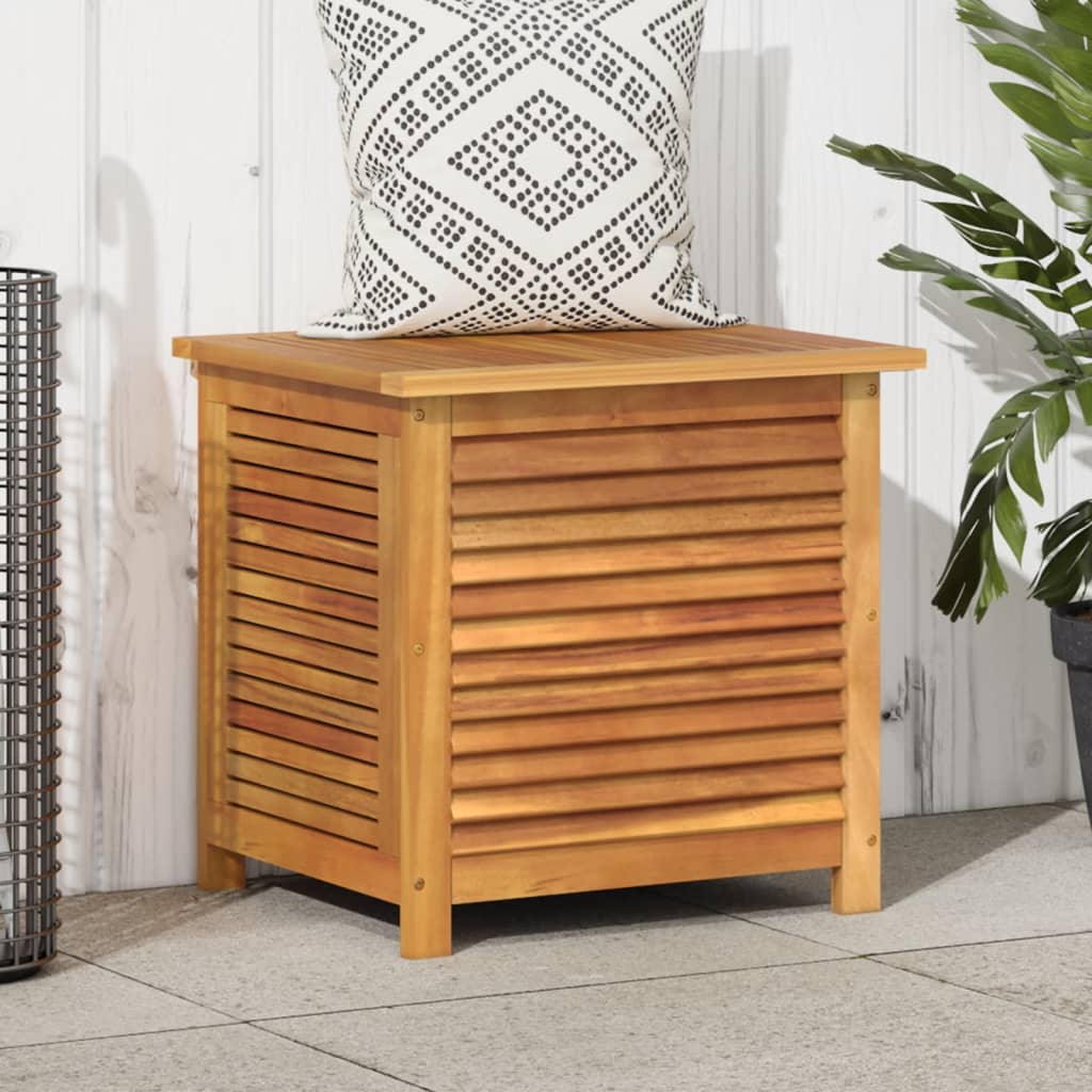 Boîte de rangement de jardin persiennes 60x50x56cm bois acacia