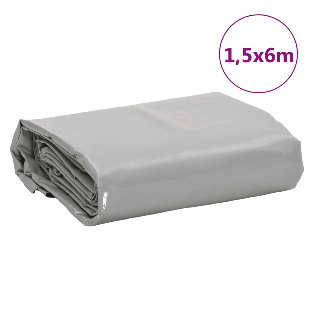Bâche gris 1,5x6 m 600 g/m²