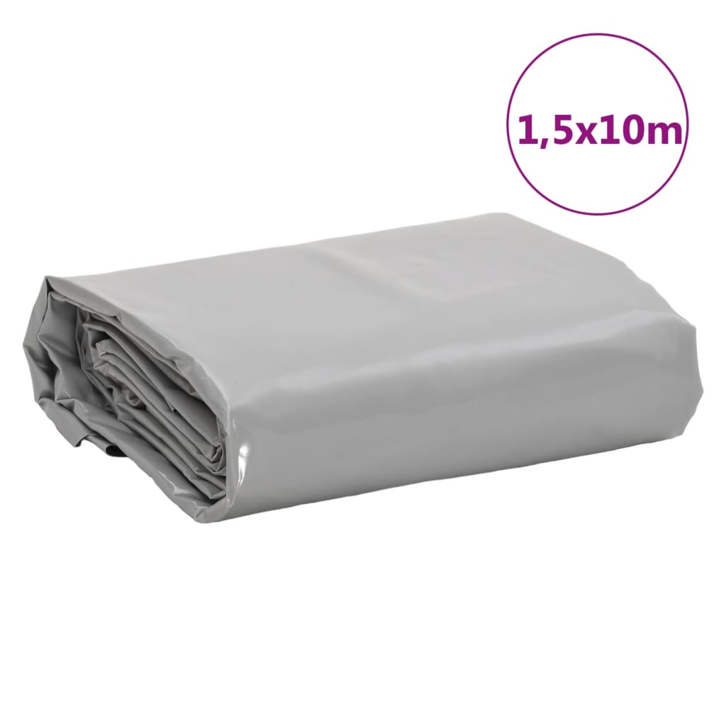 Bâche gris 1,5x10 m 600 g/m²